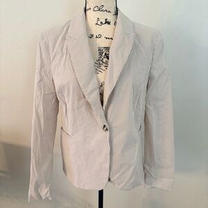 Elegant Cream Pinstripe Blazer